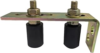 predolo Guide de Portail Coulissant à Double Rouleau en Nylon, Guides de Portail avec Support en Forme de L, Bloc de Guidage pour Porte, Accessoire Facile à Installer pour Portes de Patio et de Grange