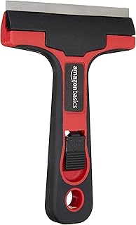 Amazon Basics Grattoir à vitre et carrelage avec manche souple 10.16 cm
