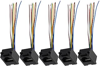 ECSiNG Lot de 5 adaptateurs téléphoniques RJ45 8P8C avec prise RJ45 filaire pour téléphone, télécopieur, interphone, sonnette vidéo, sonnette de porte 10 cm