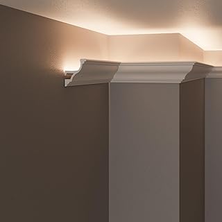 Corniches pour LED au plafond et au mur (longueur 2 mètres - KH905) moulures pour éclairage indirect avec les bandes LED | décoratives, en duropolymère(mieux que le polystyrène ou le plâtre)