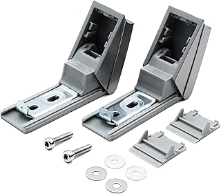 Kit de réparation de poignée de porte de réfrigérateur - Charnière pour poignée de porte de réfrigérateur - Compatible avec Liebherr 9590178 comme 9590190 - Argenté, plastique, métal