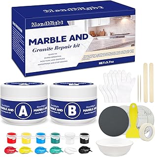 Kit Reparation Carrelage, Kit Réparation Receveur de Douche Résine, Kit de Réparation pour Comptoirs en Quartz et Marbre pour ébréchures, Trous, Bosses, Défauts, Rayures et Fissures