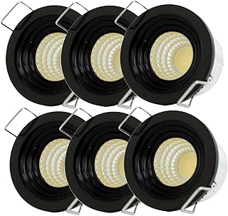 yeerockal Lot de 6 mini spots Encastrés 3W avec Transformateur Remplaçable boîtier Intérieur en Aluminium Spots LED encastrés pour verrières balcons éclairage de plafond et meubles DIY (Noir)