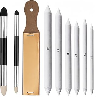 Estompeur Dessin 9 Pièces Ensemble de Teinture de Peinture,Dessin Stylos Mélangeurs,Estompe en Papier Dessin Materiel pour Dessin et Croquis,Étudiants Amateurs Débutants